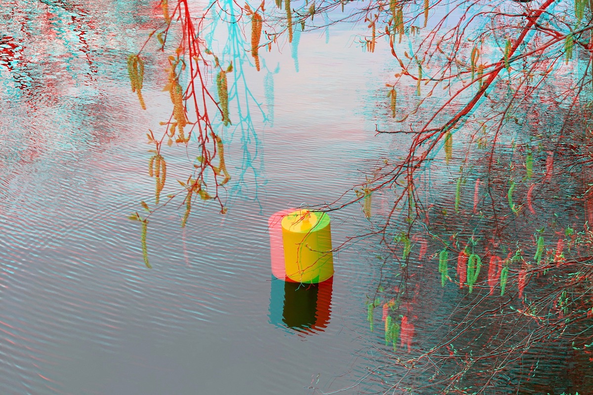 Anaglyphe 07-2021: "FRÜHLING AM KANAL" ©rbockberlin2021, canvas, 80x120 cm